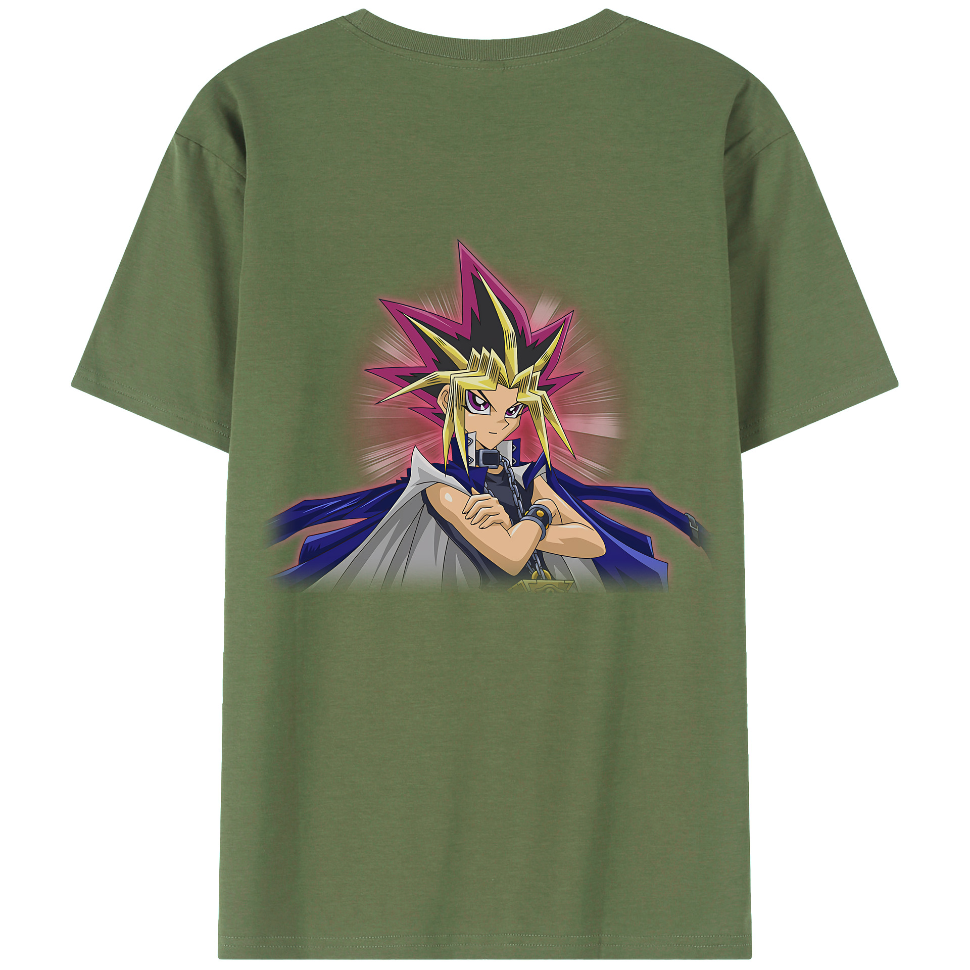 （画像用） 遊☆戯☆王 Yu-Gi-Oh! 綿100％ メンズ半袖Tシャツ（バックプリント） 通気性